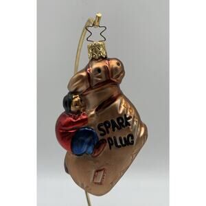 Vntg Blown Glass Made In Germany Christmas Ornament Jockey On Donkey Spark Plug